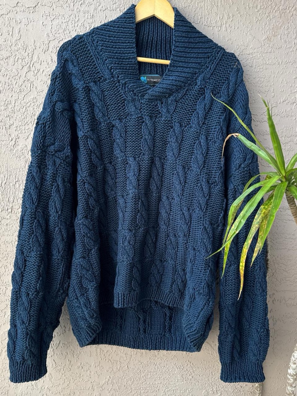 Blue Cable Knit Sweater The Narragansett Newport Heavy oversize Sweater 🔥